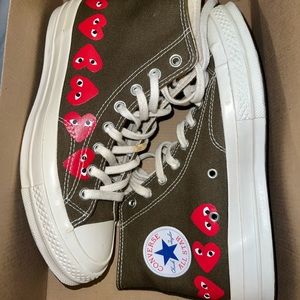 Dark Green Comme De Garçon Converse